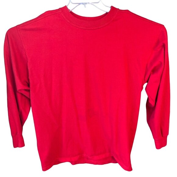 Large Red Long Sleeve T-shirt  Crew Neck 5g - Picture 1 of 10